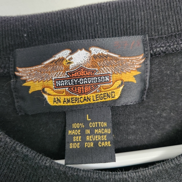 Harley Davidson Printed Cotton Sweatshirt L Black Motorcycles Grunge Unisex - Picture 3 of 7